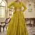Mustard sequins and thread embroidered georgette stitched lehenga