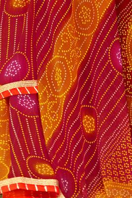 Maroon printed pure georgette saree with blouse 3
