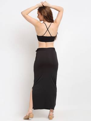 Black plain polyester petticoat 2