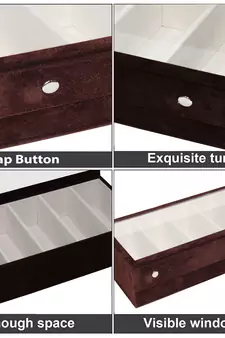 atorakushon Wooden Goggles Box Sunglasses Eye Wear Eyeglasses Storage Jewellery Organizer Chasma Makeup Cases brown