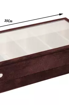 atorakushon Wooden Goggles Box Sunglasses Eye Wear Eyeglasses Storage Jewellery Organizer Chasma Makeup Cases brown