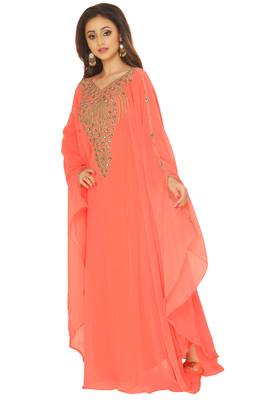 Light Red Zari Work Farasha 2