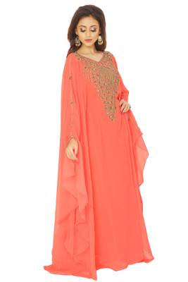Light Red Zari Work Farasha 3