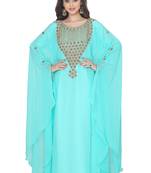 Light Blue Hand Embroidered Farasha