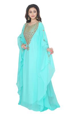Light Blue Hand Embroidered Farasha 2