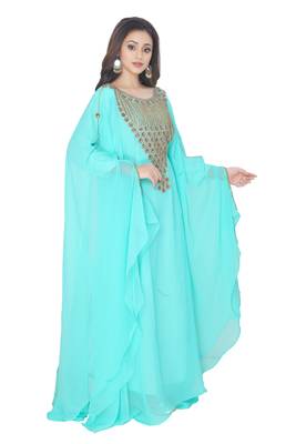 Light Blue Hand Embroidered Farasha 3
