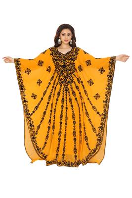 Yellow Embroidered Farsha 1