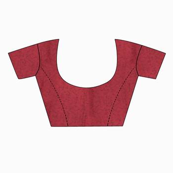 Maroon printed crepe saree with blouse 2
