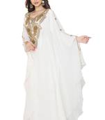 White Hand Embroidered Farasha