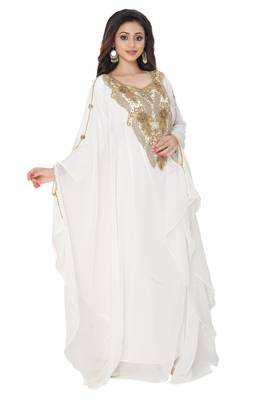 White Hand Embroidered Farasha 2