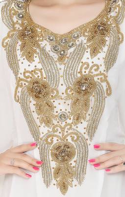 White Hand Embroidered Farasha 3