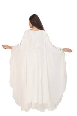 White Hand Embroidered Farasha 4