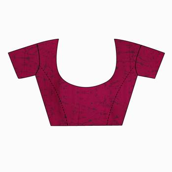 Maroon printed crepe saree with blouse 3
