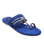 La Savie Navy Blue Women Kolhapuri Flats