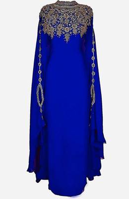Moroccan Evening Dubai Bedded Kaftan Arabian Plus Size Abaya Party Fancy Dresses African Clothing  2