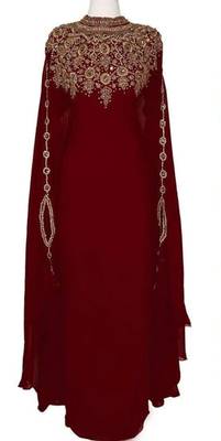 Moroccan Evening Dubai Bedded Kaftan Arabian Plus Size Abaya Party Fancy Dresses African Clothing  4
