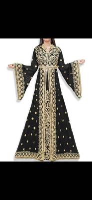 Black Embroidered Kaftan 1