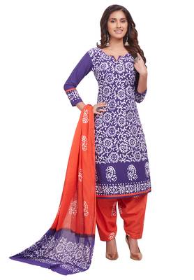 Purple printed cotton salwar 1