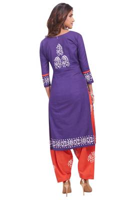 Purple printed cotton salwar 2