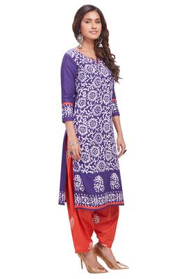 Purple printed cotton salwar 3