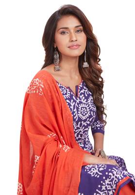 Purple printed cotton salwar 4