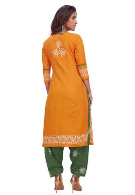 Yellow printed cotton salwar 2