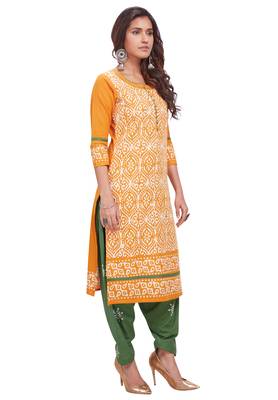 Yellow printed cotton salwar 3