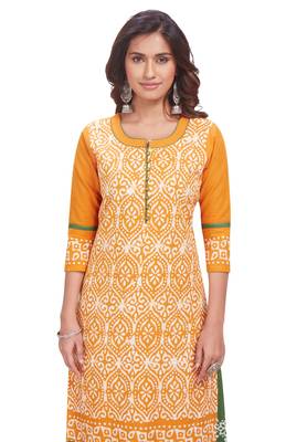 Yellow printed cotton salwar 4