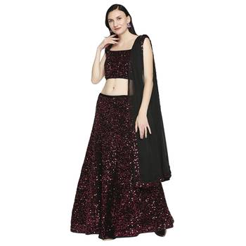 Pink plain polyester stitched lehenga 1
