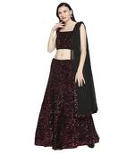 Pink plain polyester stitched lehenga