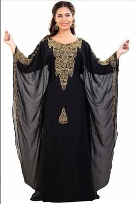 Black Hand Embroidered Farasha 1