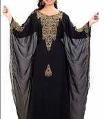 Black Hand Embroidered Farasha