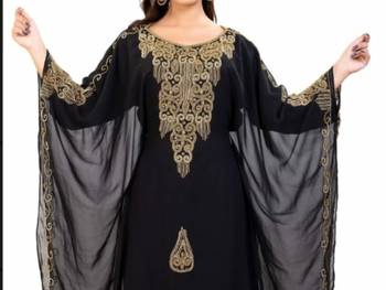 Black Hand Embroidered Farasha 2