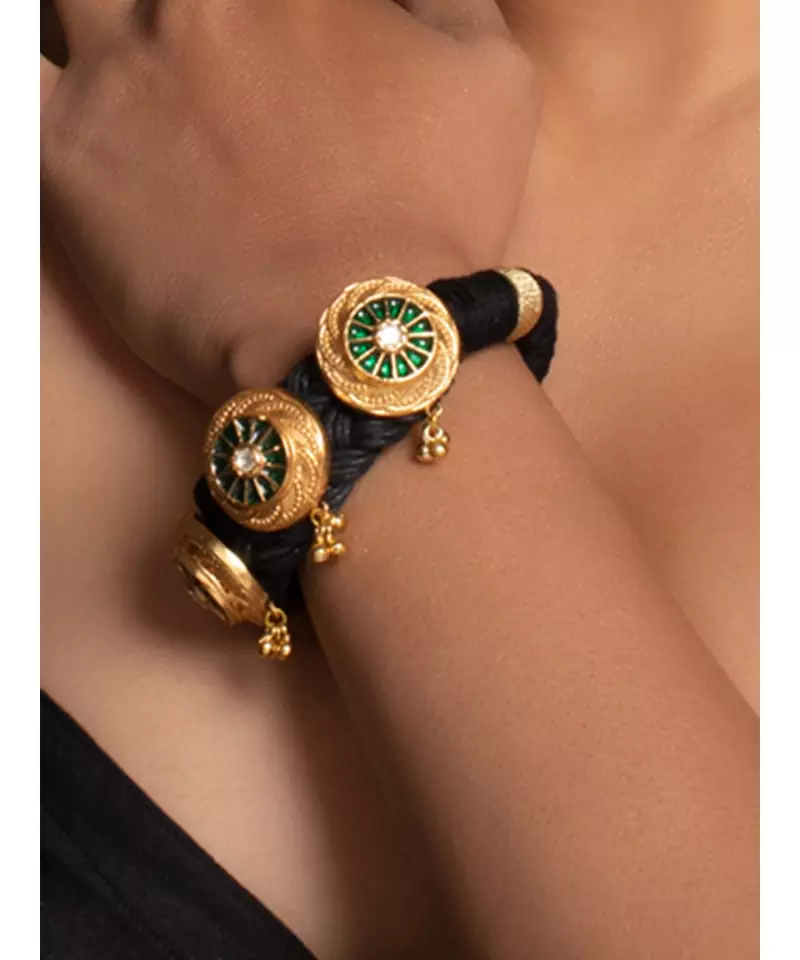 Beautiful Black and Green Party Bracelet