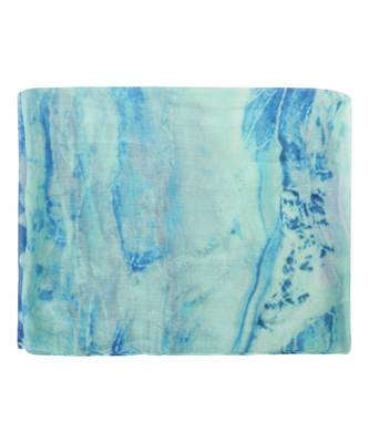 Navy Color Floral Printed Viscose Scarf 3