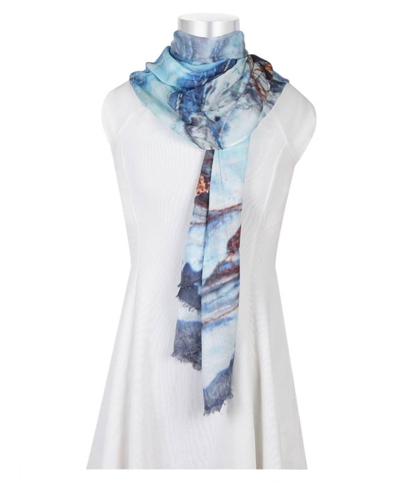 Milticolor Floral Printed Viscose Scarf