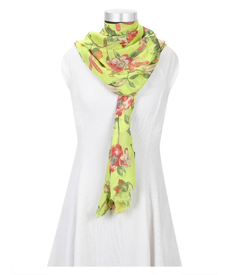 Milticolor Floral Printed Viscose Scarf