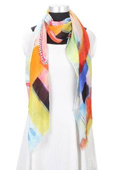 Milticolor Floral Printed Viscose Scarf