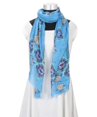 Milticolor Floral Printed Viscose Scarf 1