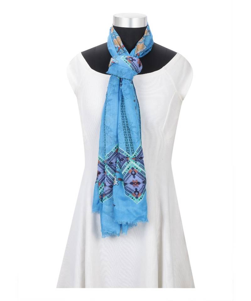 Milticolor Floral Printed Viscose Scarf