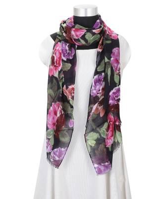 Milticolor Floral Printed Viscose Scarf 1