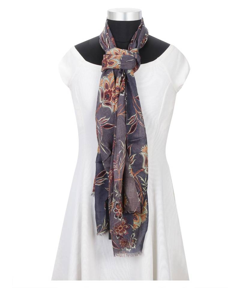 Milticolor Floral Printed Viscose Scarf
