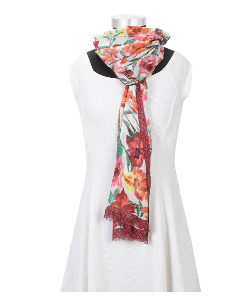 Milticolor Floral Printed Viscose Scarf