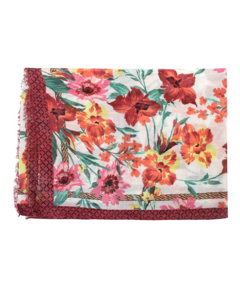 Milticolor Floral Printed Viscose Scarf
