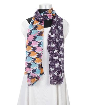 Milticolor Floral Printed Viscose Scarf 1