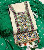 Multi Color Cotton Jacquard Bandhani Dress Material Unstitched