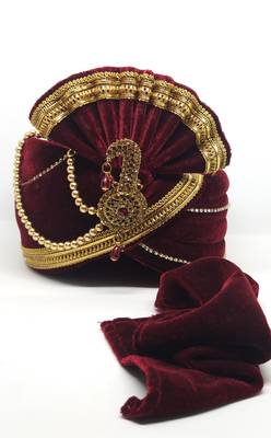 Maroon Safa For Weddings Turban 1