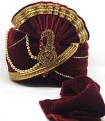 Maroon Safa For Weddings Turban