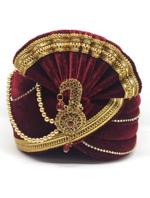 Maroon Safa For Weddings Turban 2
