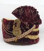 Traditional Maroon With Gold Safa Turban